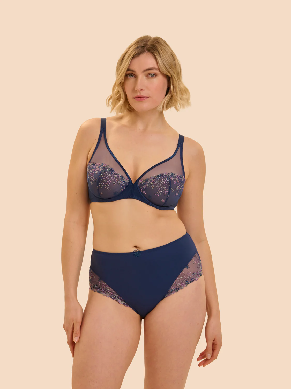 Delice Full Coverage Plunge - Rainbow Blue - Image 11
