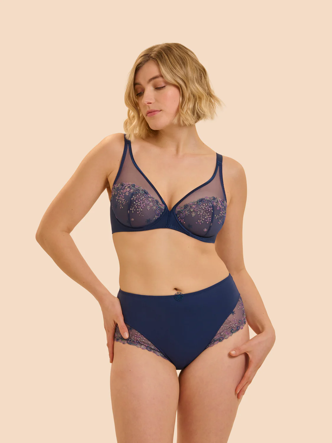 Delice Full Coverage Plunge - Rainbow Blue - Image 9