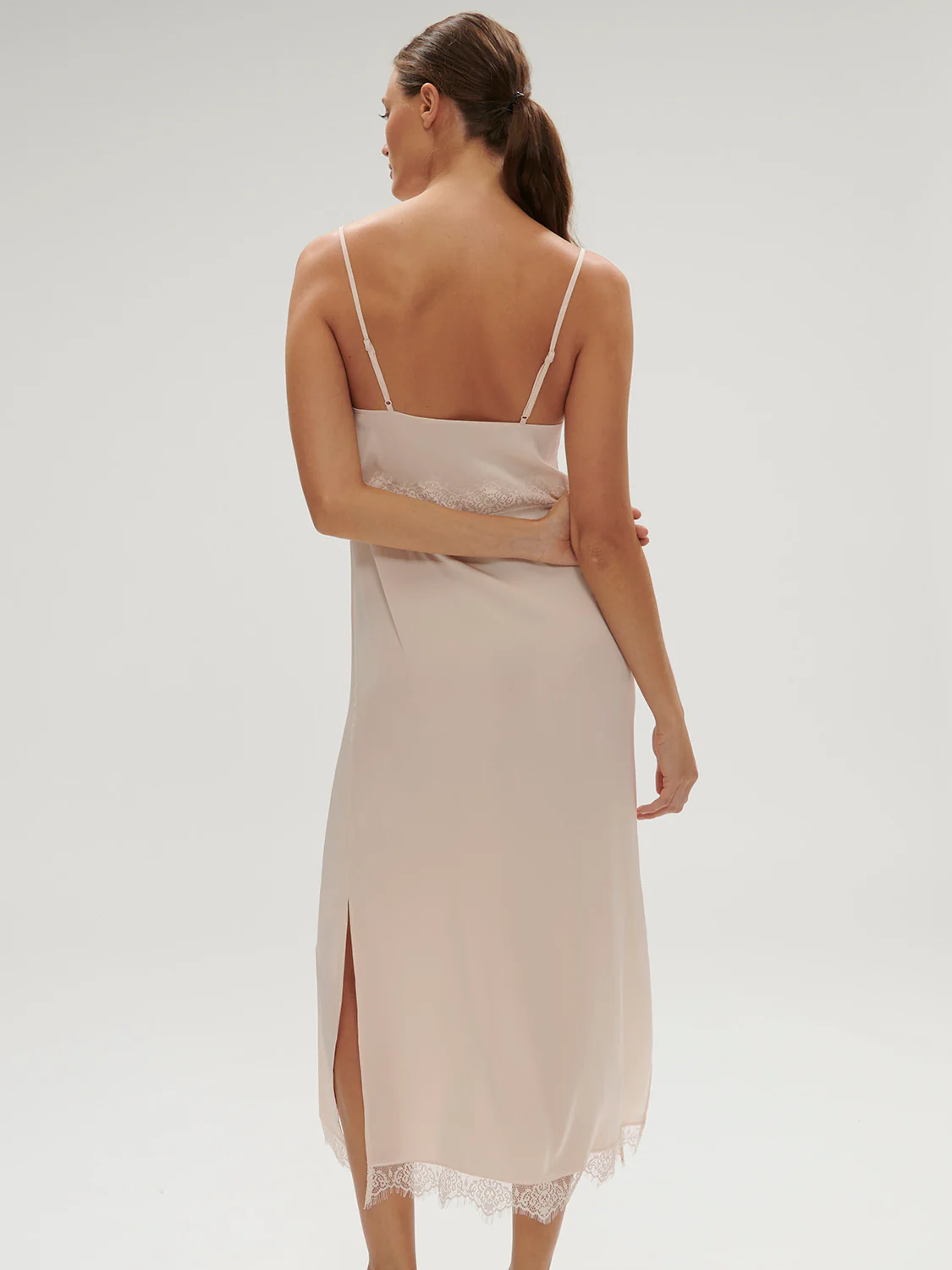 Satin Secrets Long Nightdress - Sakura Pink - Image 2