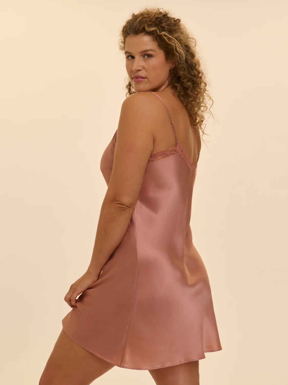 Love Me Silk Nightdress - Smokey Pink - Image 6