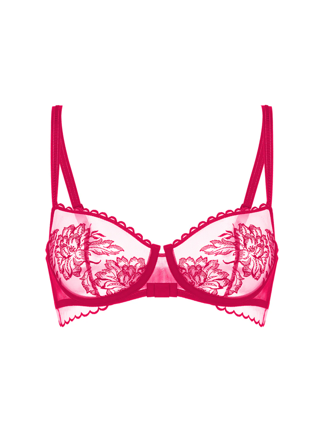 Romance Sheer Demi - Cranberry - Image 13