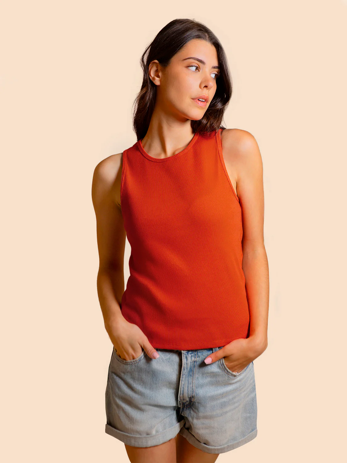 Garance Sleeveless Tank - Orange Pomegranate - Image 2