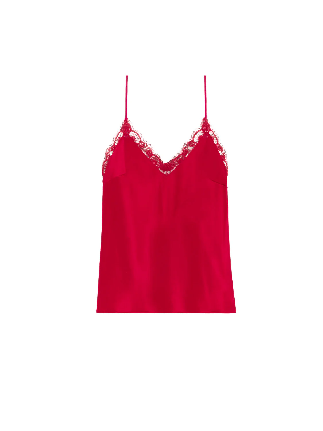 Love Me Lace Trim Silk Top - Opera Red - Image 7