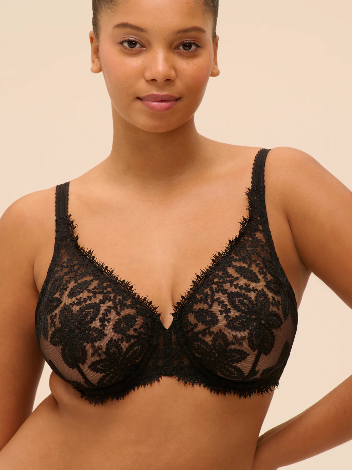 Precieuse Underwire Plunge - Black - Image 3